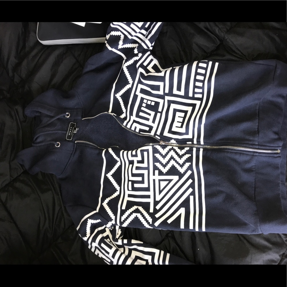 Navy blue patterned hoodie